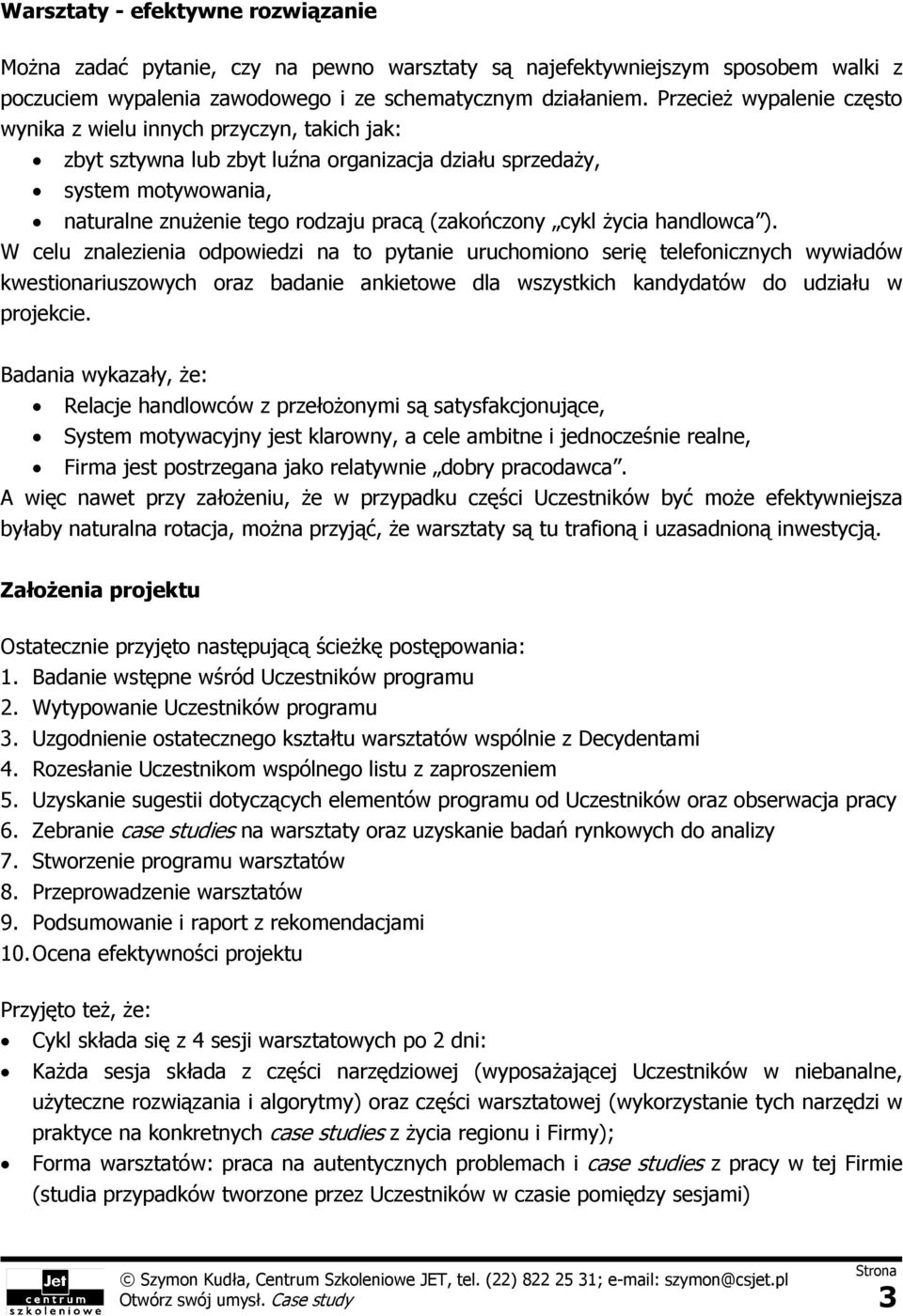 cykl życia handlowca ).