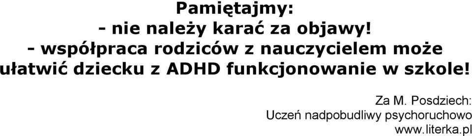 ułatwić dziecku z ADHD funkcjonowanie w szkole!