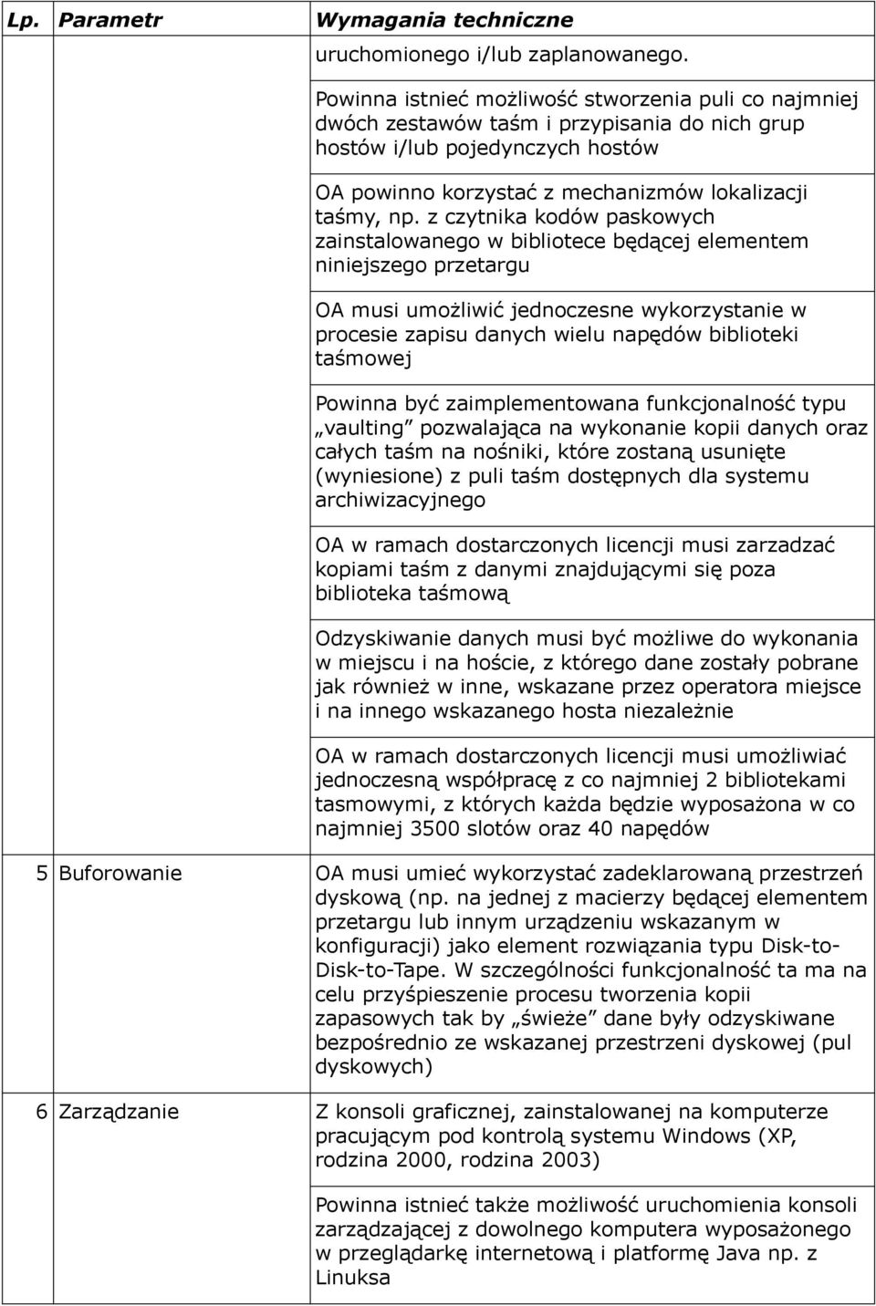 z czytnika kodów paskowych zainstalowanego w bibliotece będącej elementem niniejszego przetargu OA musi umożliwić jednoczesne wykorzystanie w procesie zapisu danych wielu napędów biblioteki taśmowej