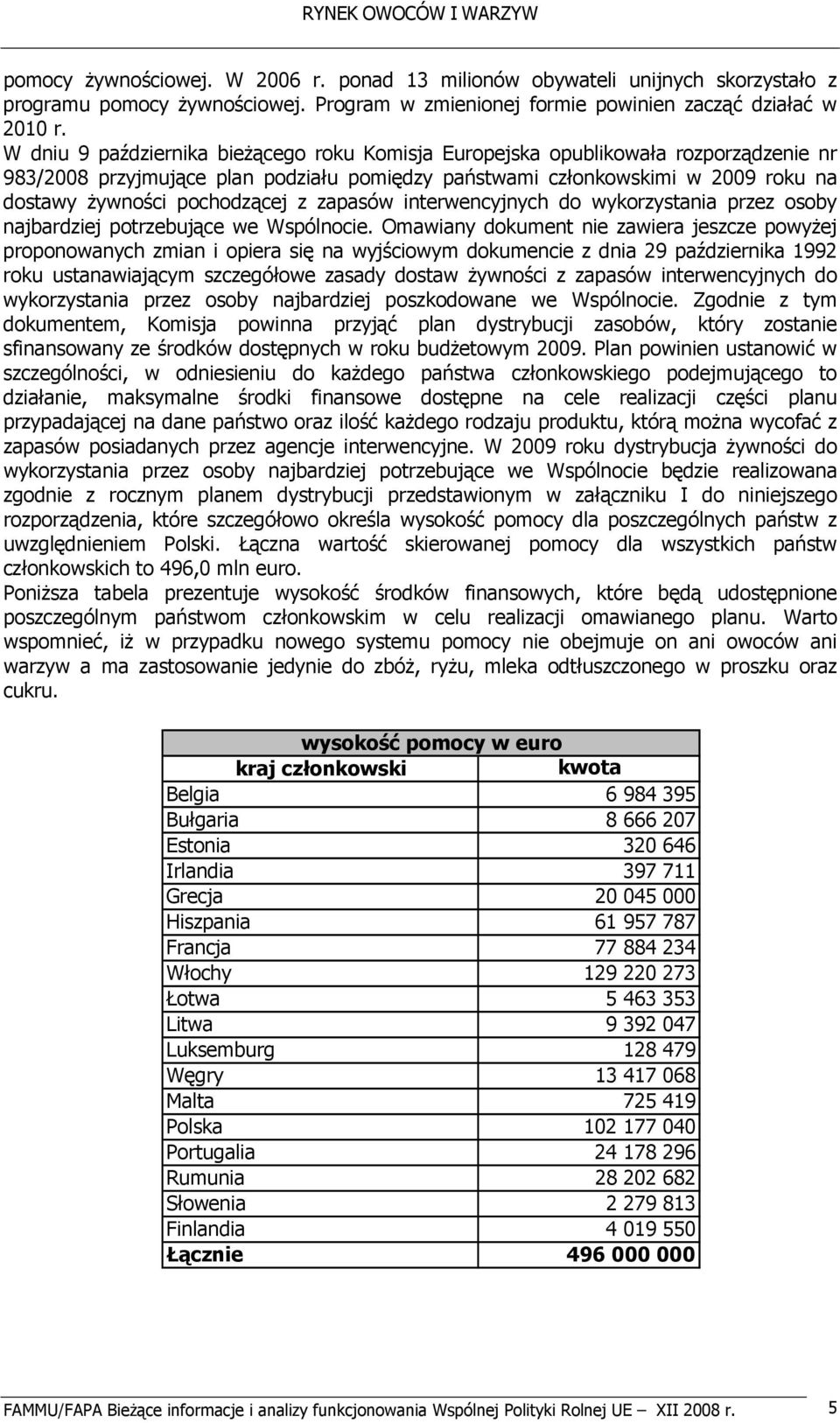 z zapasów interwencyjnych do wykorzystania przez osoby najbardziej potrzebujące we Wspólnocie.