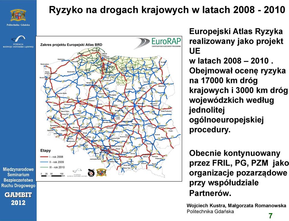 Obejmował ocenę ryzyka na 17000 km dróg krajowych i 3000 km dróg wojewódzkich według