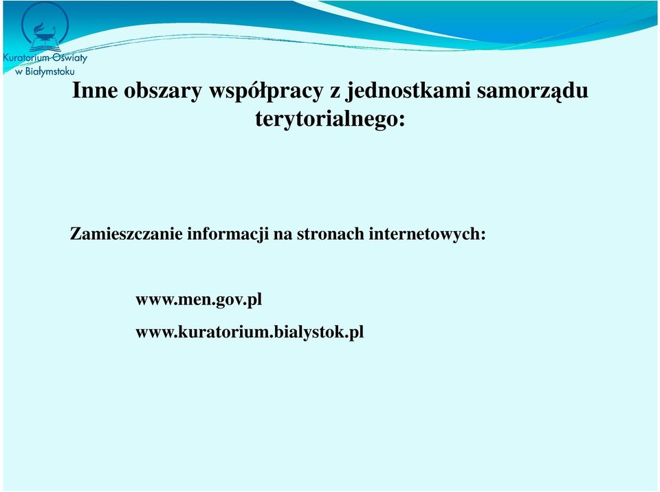 informacji na stronach internetowych: