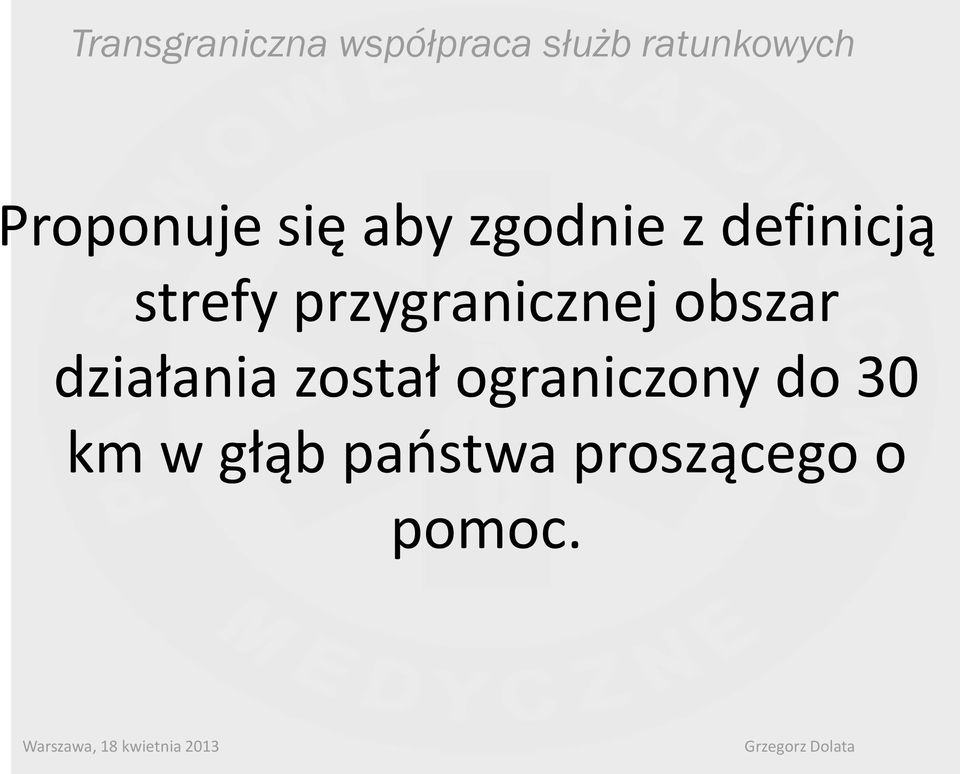 obszar działania został