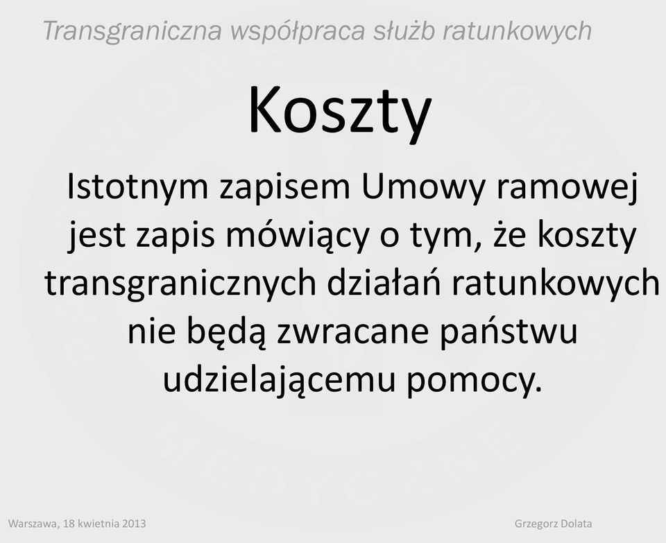 transgranicznych działao ratunkowych