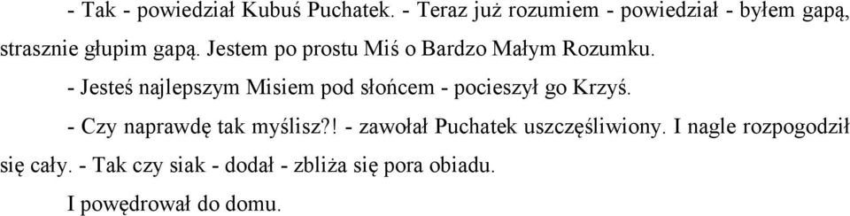 Jestem po prostu Miś o Bardzo Małym Rozumku.