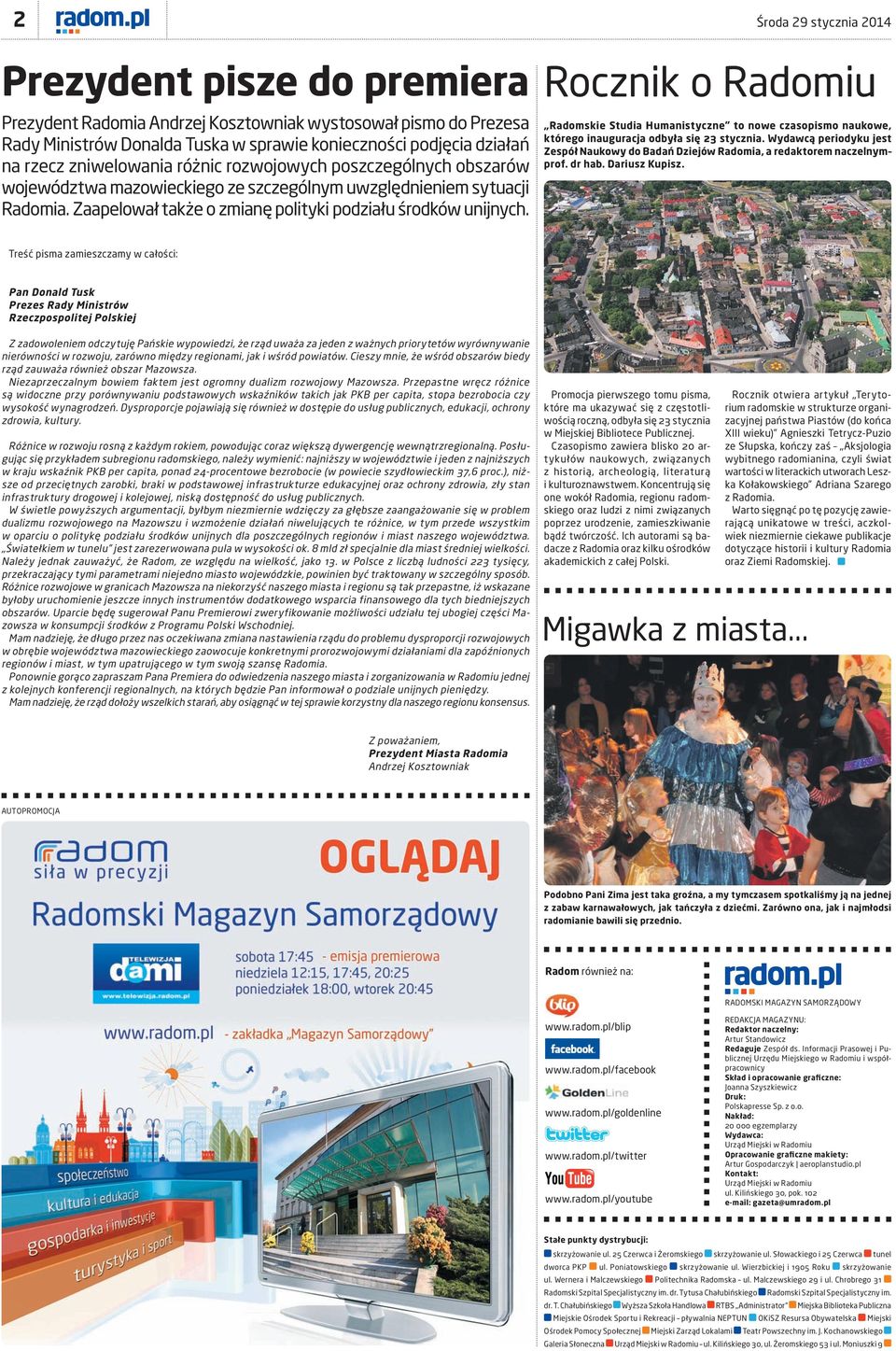 Rocznik o Radomiu Radomskie Studia Humanistyczne to nowe czasopismo naukowe, którego inauguracja odbyła się 23 stycznia.