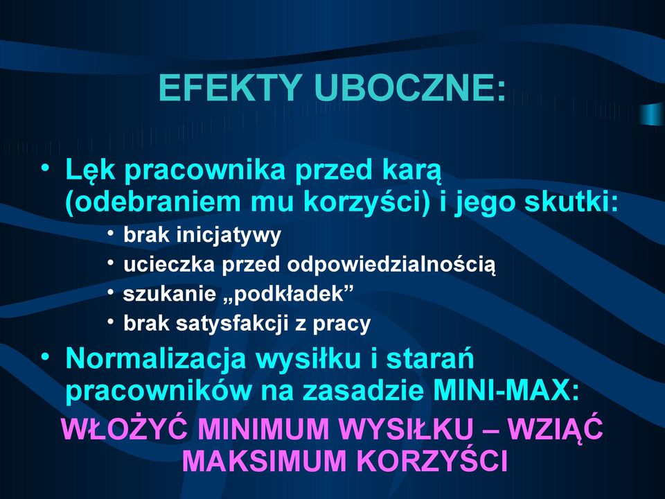 podkładek brak satysfakcji z pracy Normalizacja wysiłku i starań