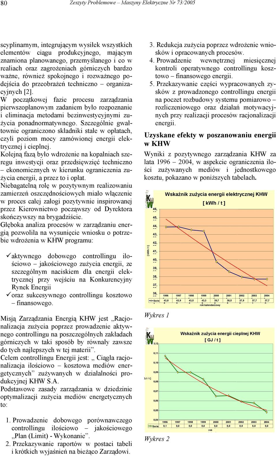 W początkowej fazie procesu zarządzania pierwszoplanowym zadaniem było rozpoznanie i eliminacja metodami bezinwestycyjnymi zużycia ponadnormatywnego.