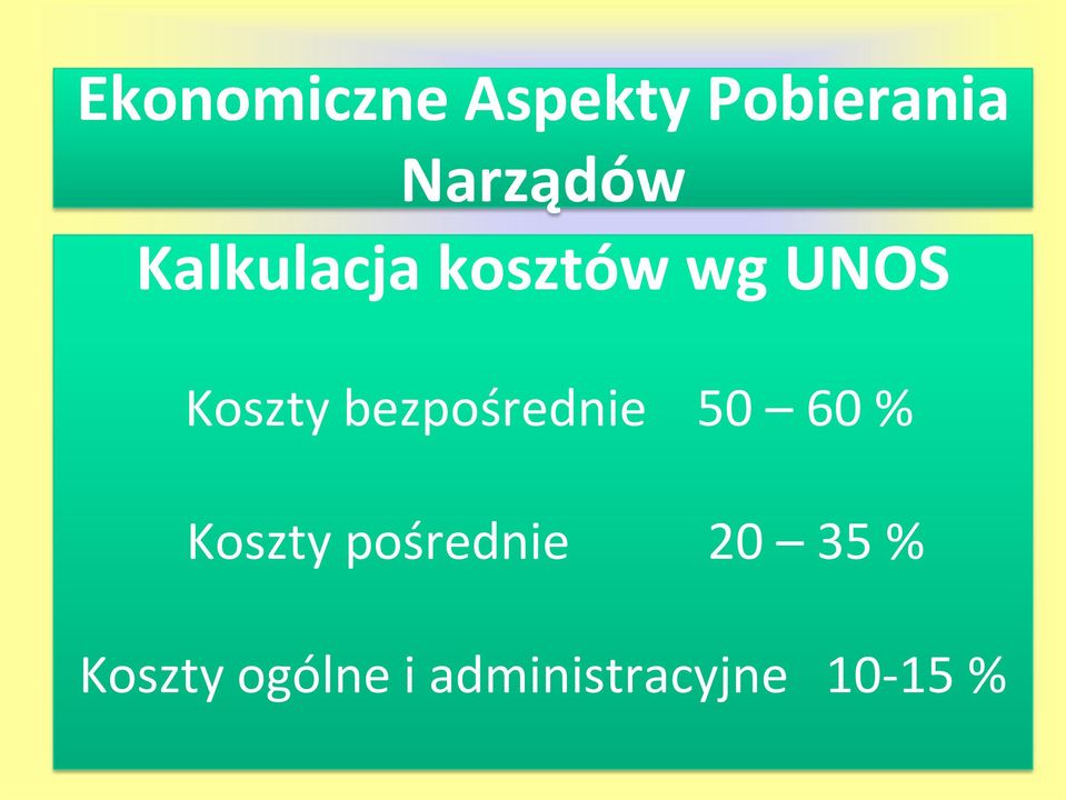 bezpośrednie 50 60 % Koszty pośrednie