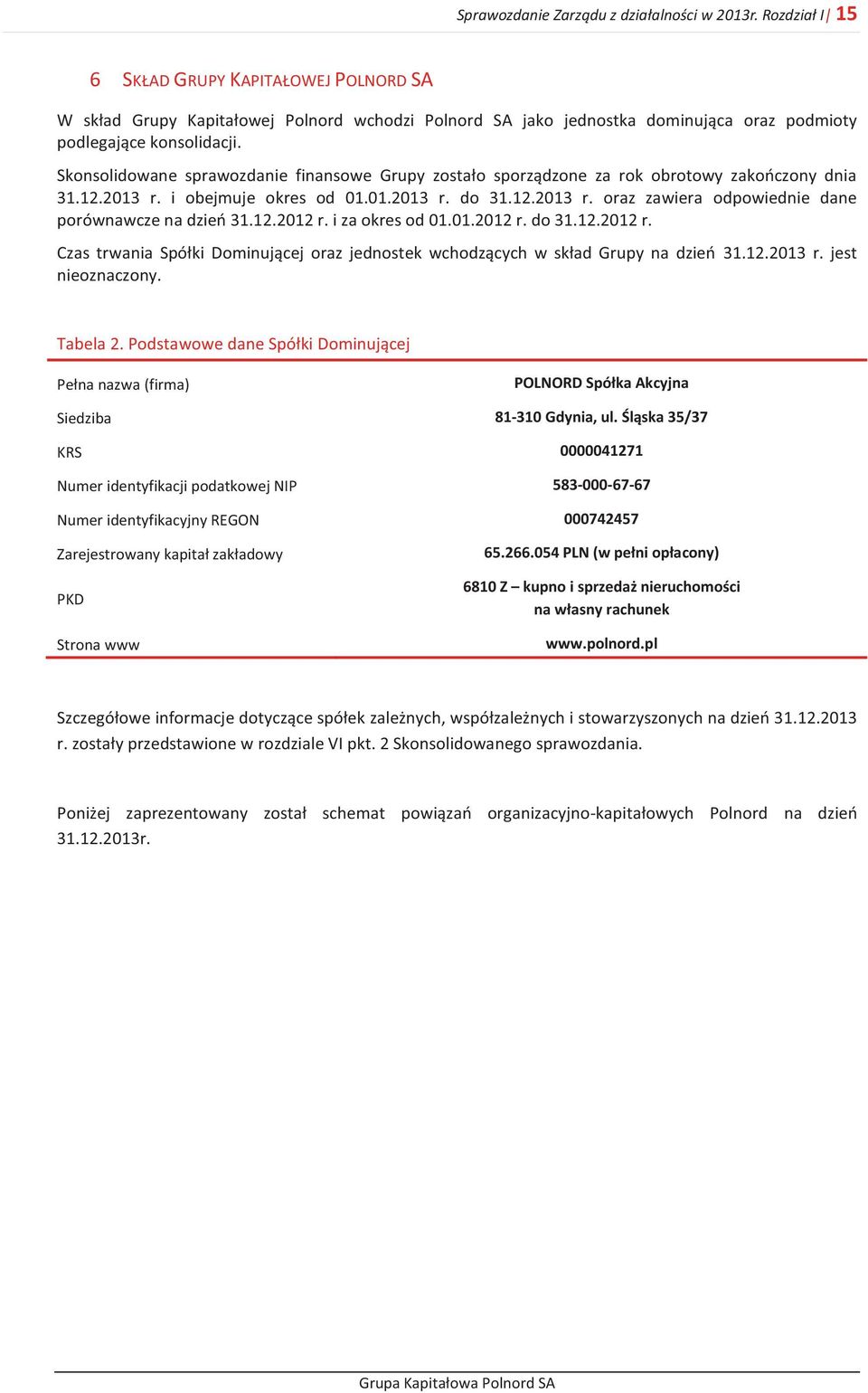 Skonsolidowane sprawozdanie finansowe Grupy zostało sporządzone za rok obrotowy zakończony dnia 31.12.2013 r. i obejmuje okres od 01.01.2013 r. do 31.12.2013 r. oraz zawiera odpowiednie dane porównawcze na dzień 31.