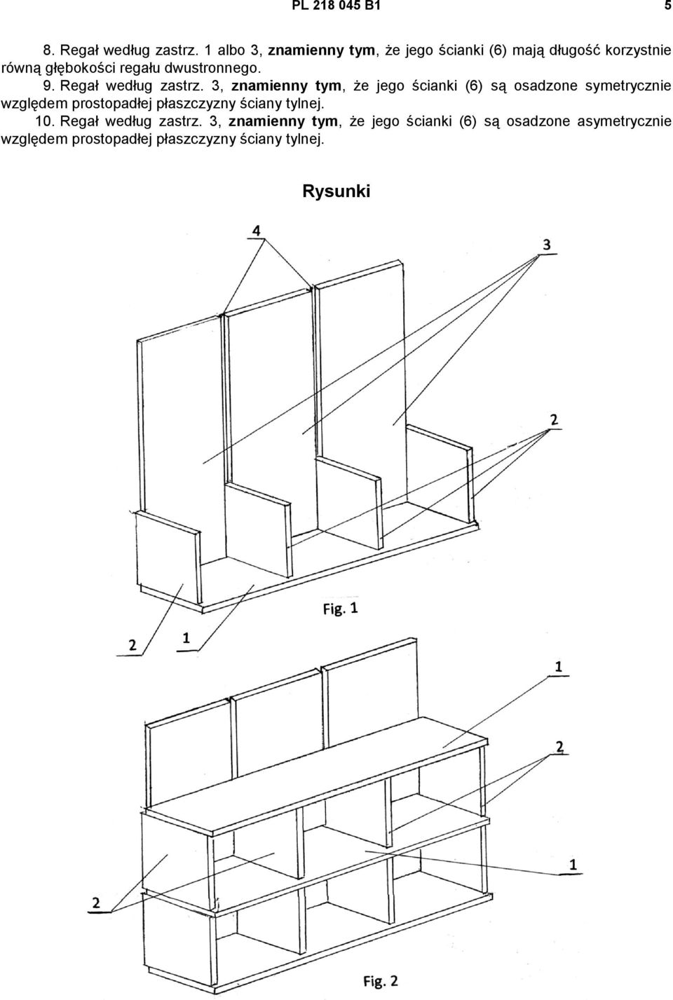 9. Regał według zastrz.