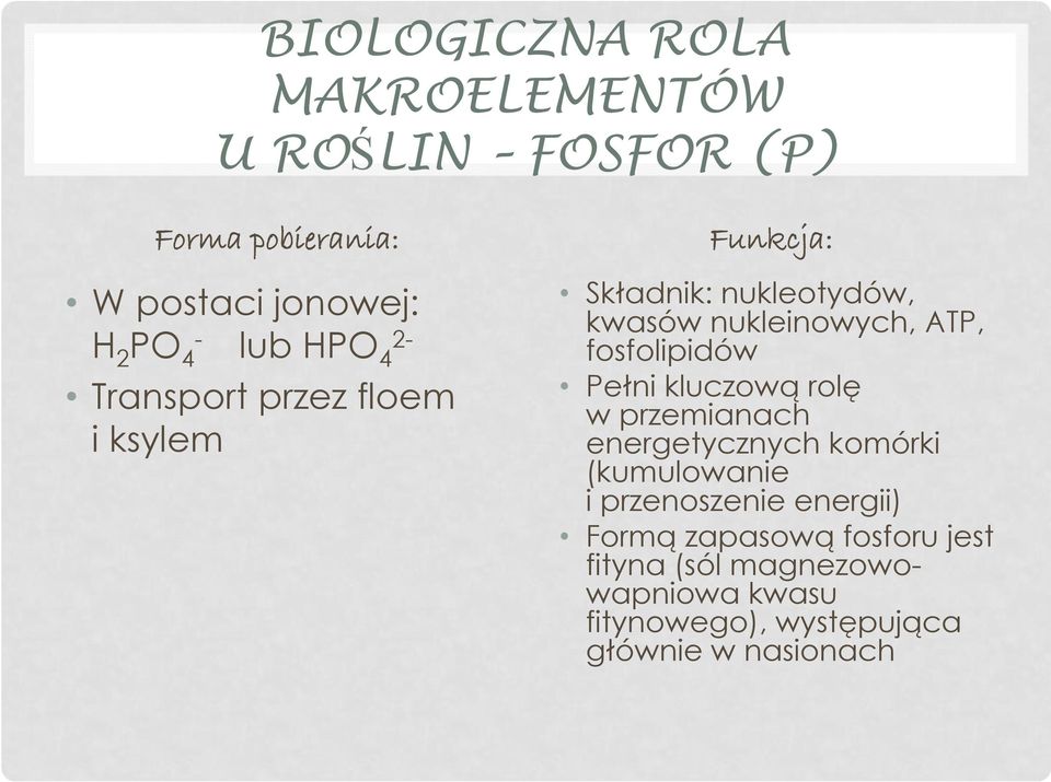 fosfolipidów Pełni kluczową rolę w przemianach energetycznych komórki (kumulowanie i przenoszenie