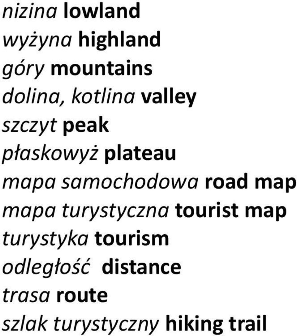 samochodowa road map mapa turystyczna tourist map