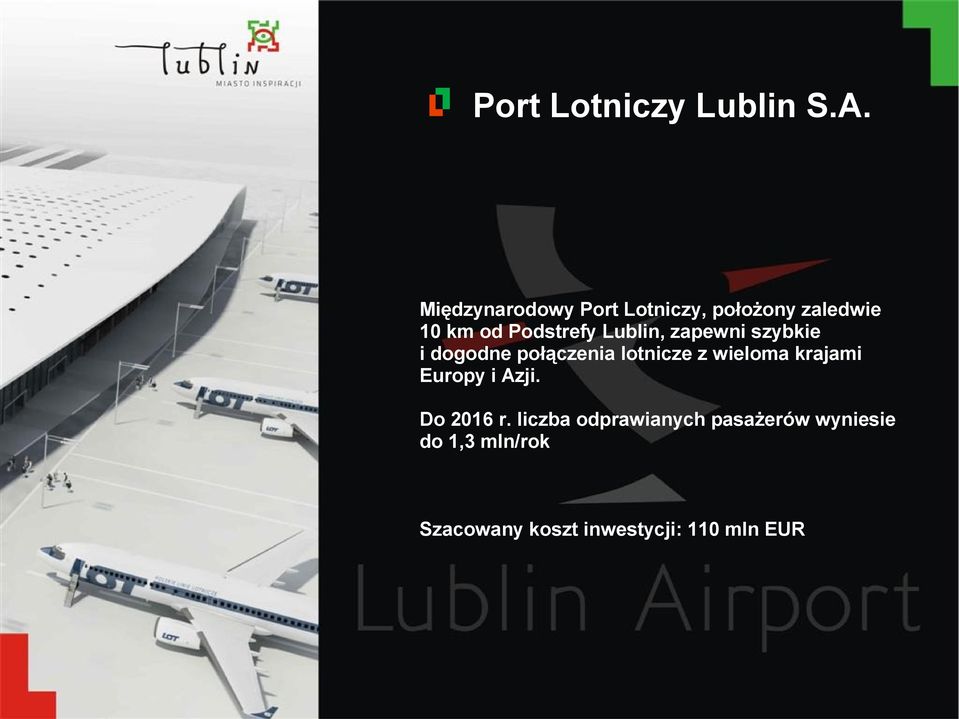Lublin, zapewni szybkie i dogodne połączenia lotnicze z wieloma