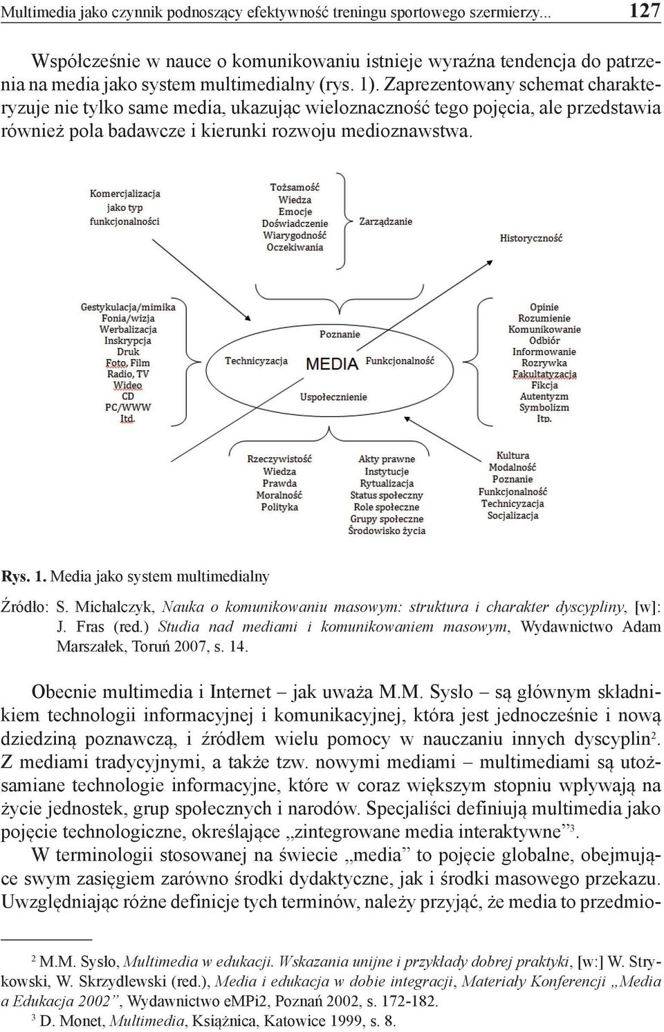 Media jako system multimedialny Źródło: S. Michalczyk, Nauka o komunikowaniu masowym: struktura i charakter dyscypliny, [w]: J. Fras (red.