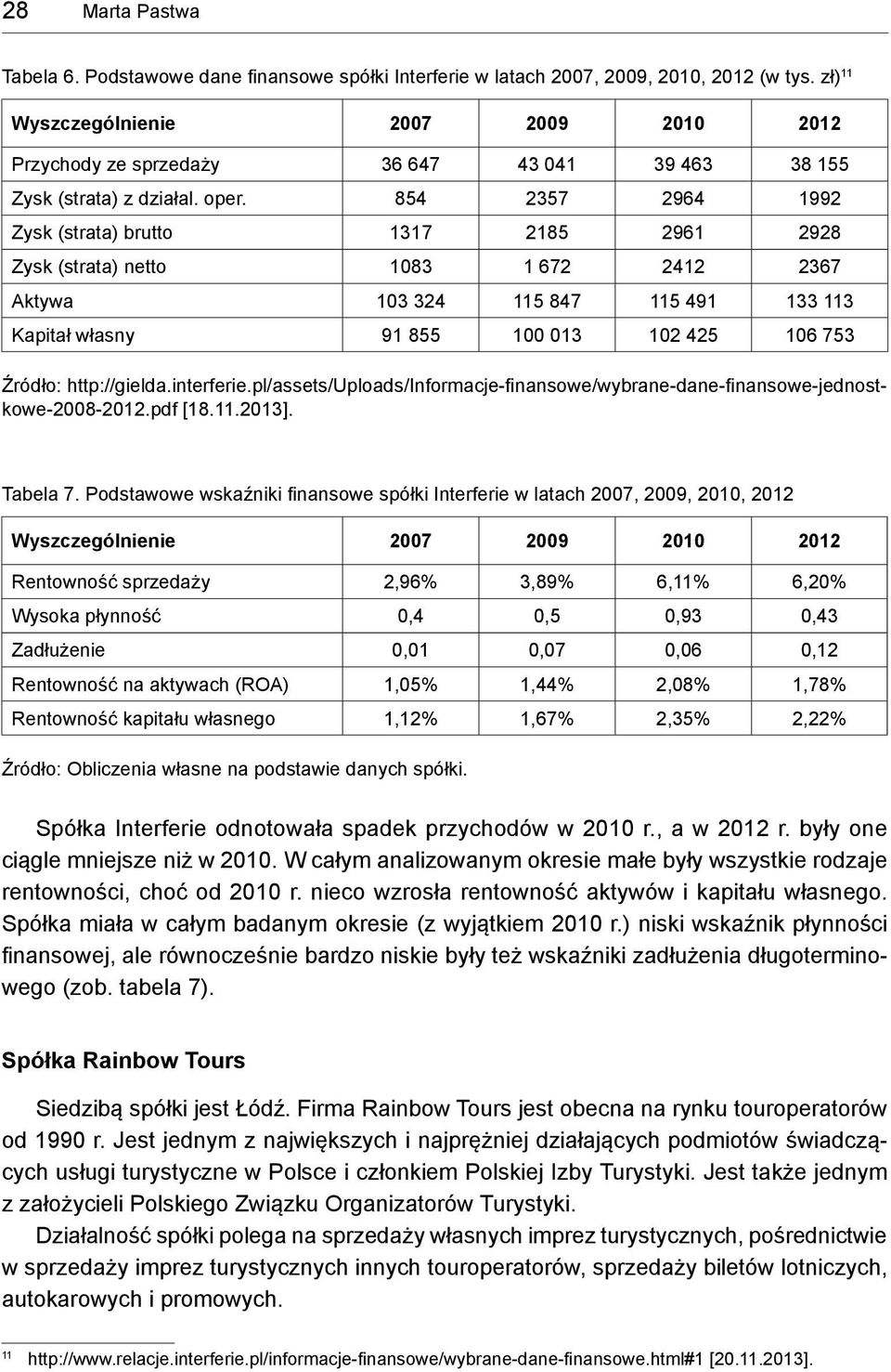 http://gielda.interferie.pl/assets/uploads/informacje-finansowe/wybrane-dane-finansowe-jednostkowe-2008-2012.pdf [18.11.2013]. Tabela 7.