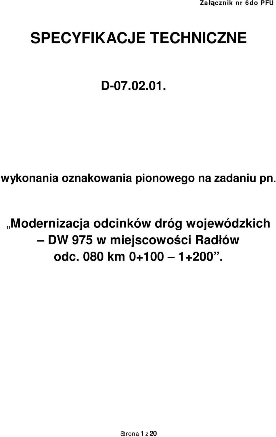 Modernizacja odcinków dróg wojewódzkich DW 975 w