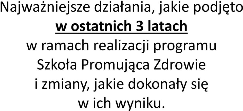 realizacji programu Szkoła Promująca