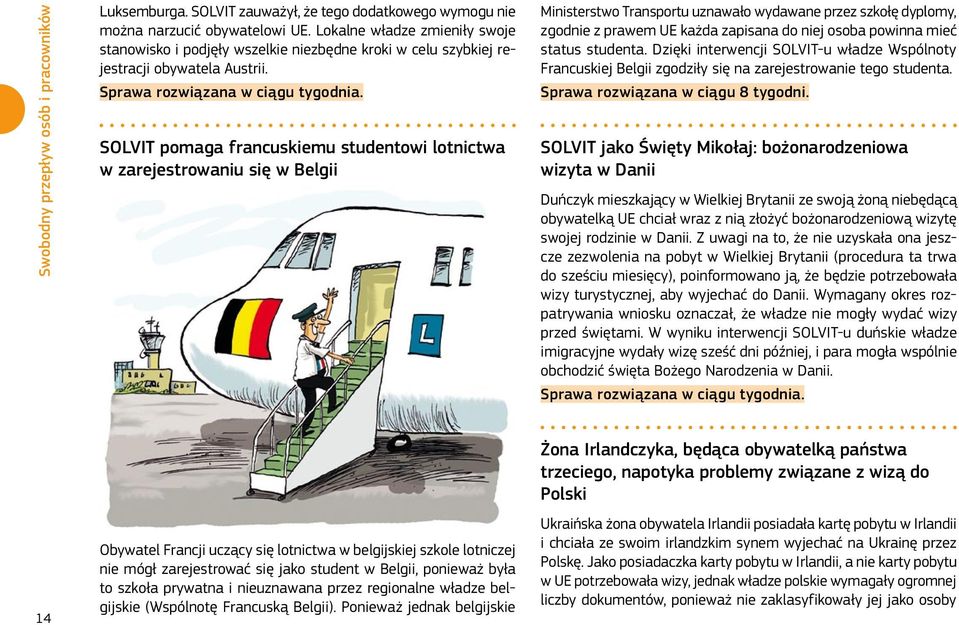 SOLVIT pomaga francuskiemu studentowi lotnictwa w zarejestrowaniu się w Belgii Ministerstwo Transportu uznawało wydawane przez szkołę dyplomy, zgodnie z prawem UE każda zapisana do niej osoba powinna