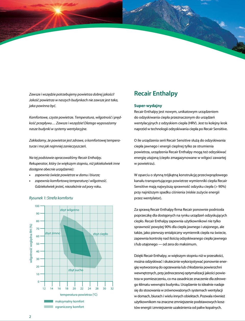 Recair Enthalpy Super-wydajny Recair Enthalpy jest nowym, unikatowym urządzeniem do odzyskiwania ciepła przeznaczonym do urządzeń wentylacyjnych z odzyskiem ciepła (HRV).