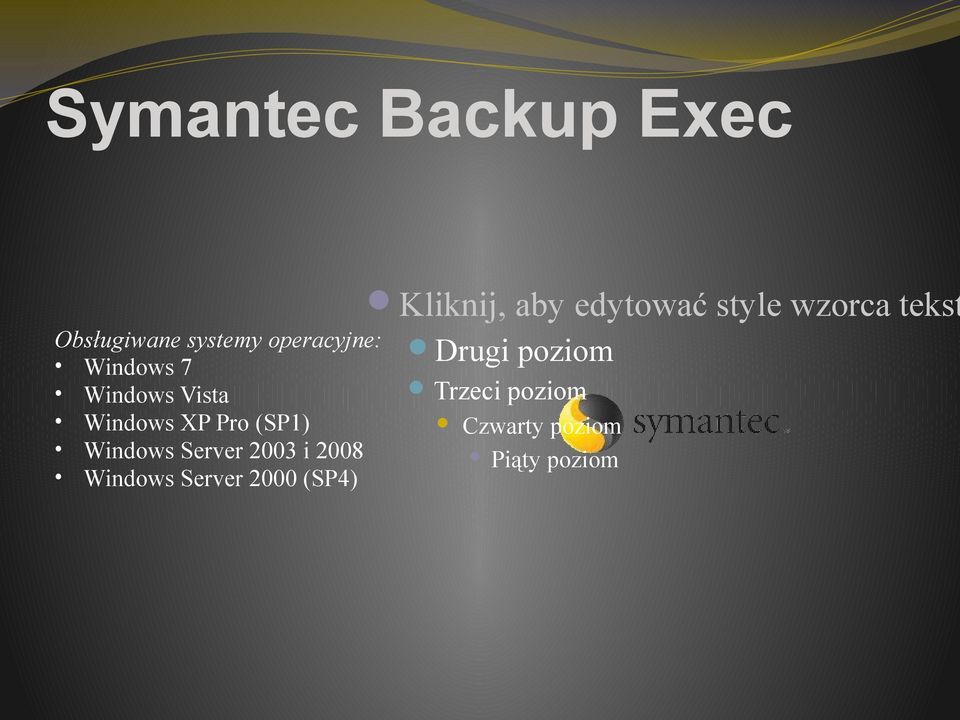 2008 Windows Server 2000 (SP4) Kliknij, aby edytować style