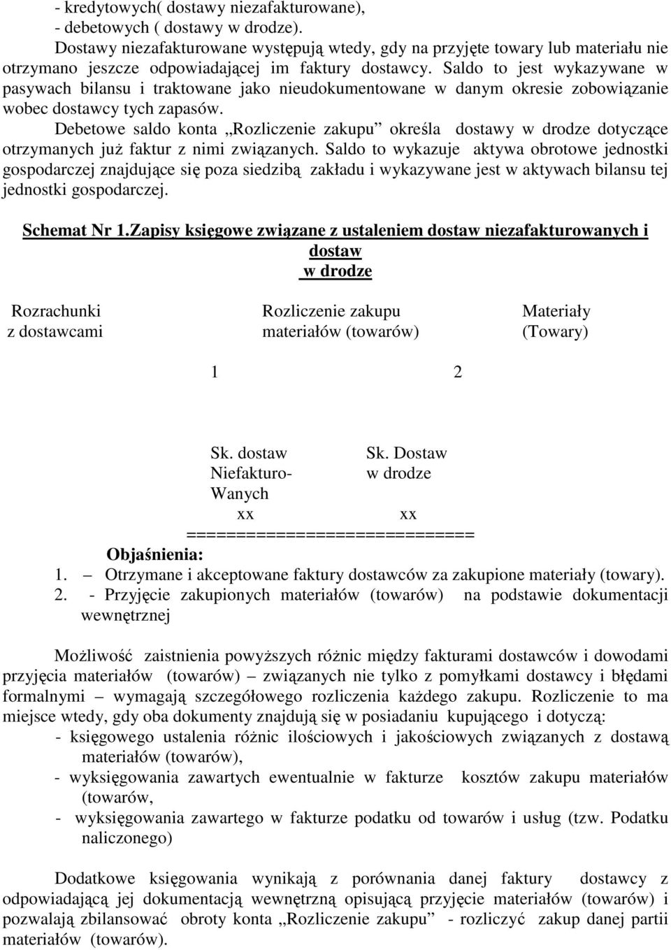 Saldo to jest wykazywane w pasywach bilansu i traktowane jako nieudokumentowane w danym okresie zobowiązanie wobec dostawcy tych zapasów.