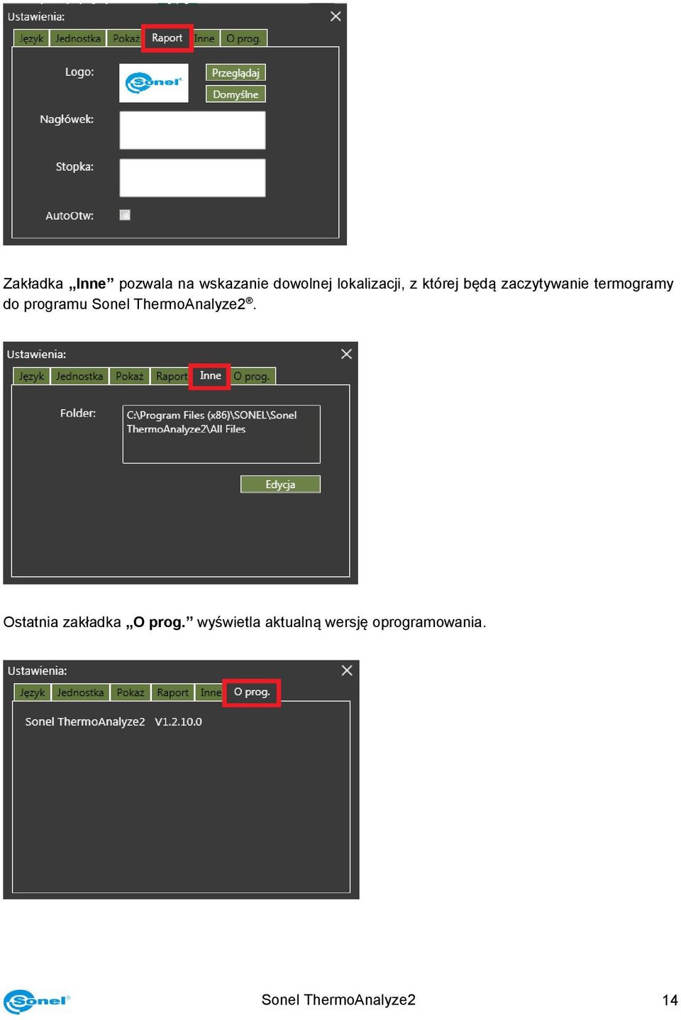 programu Sonel ThermoAnalyze2.