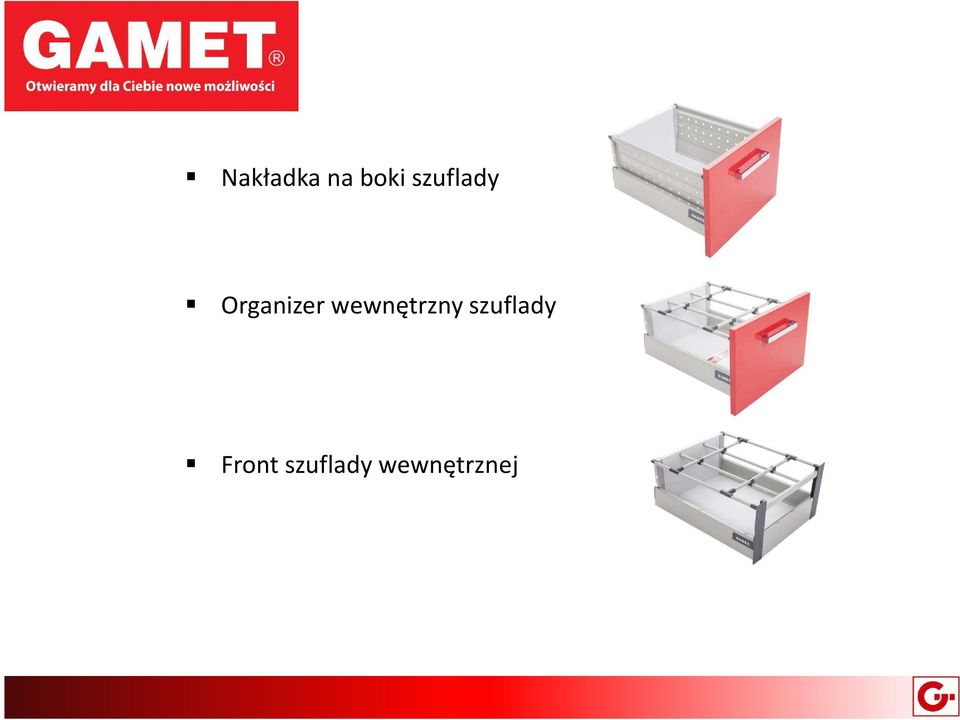wewnętrzny szuflady