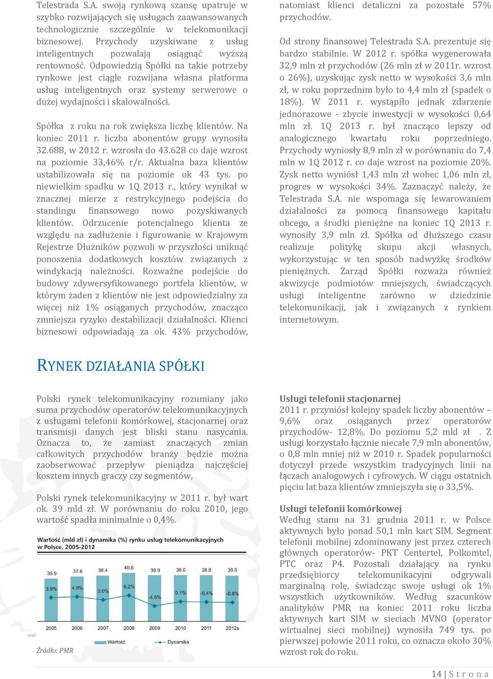 Odpowiedzią Spółki na takie potrzeby rynkowe jest ciągle rozwijana własna platforma usług inteligentnych oraz systemy serwerowe o dużej wydajności i skalowalności.