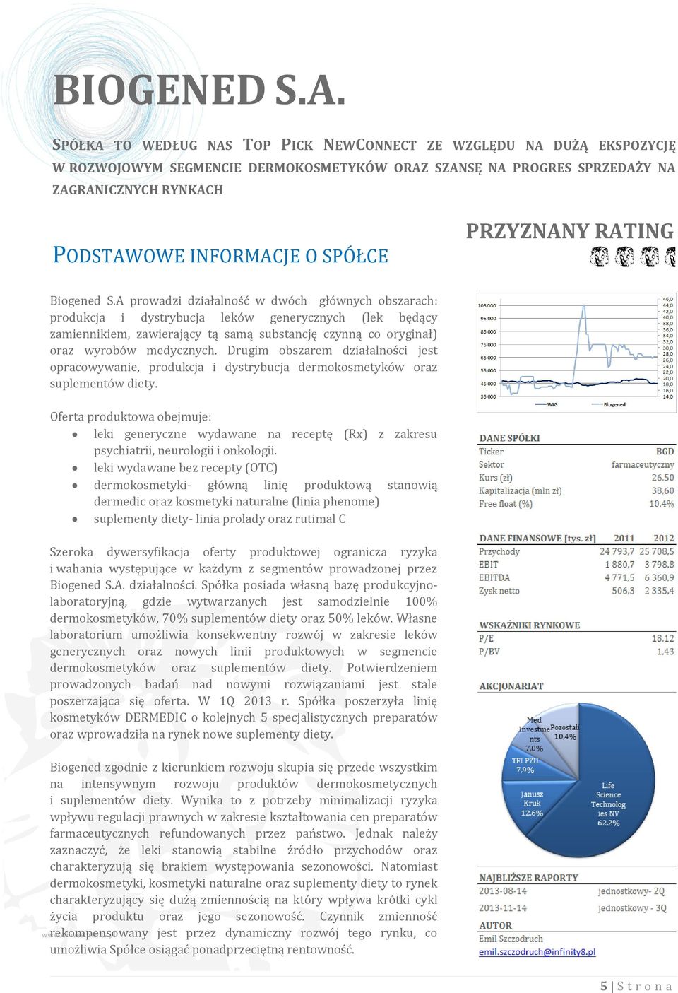 PRZYZNANY RATING Biogened S.