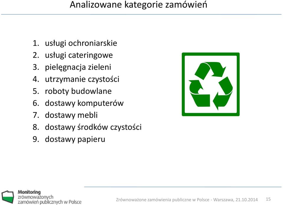 utrzymanie czystości 5. roboty budowlane 6.