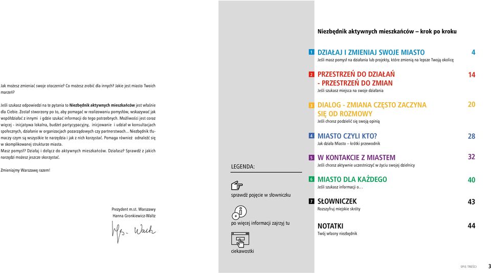 2 PRZESTRZEŃ DO DZIAŁAŃ - PRZESTRZEŃ DO ZMIAN Jeśli szukasz miejsca na swoje działania 14 Jeśli szukasz odpowiedzi na te pytania to Niezbędnik aktywnych mieszkańców jest właśnie dla Ciebie.