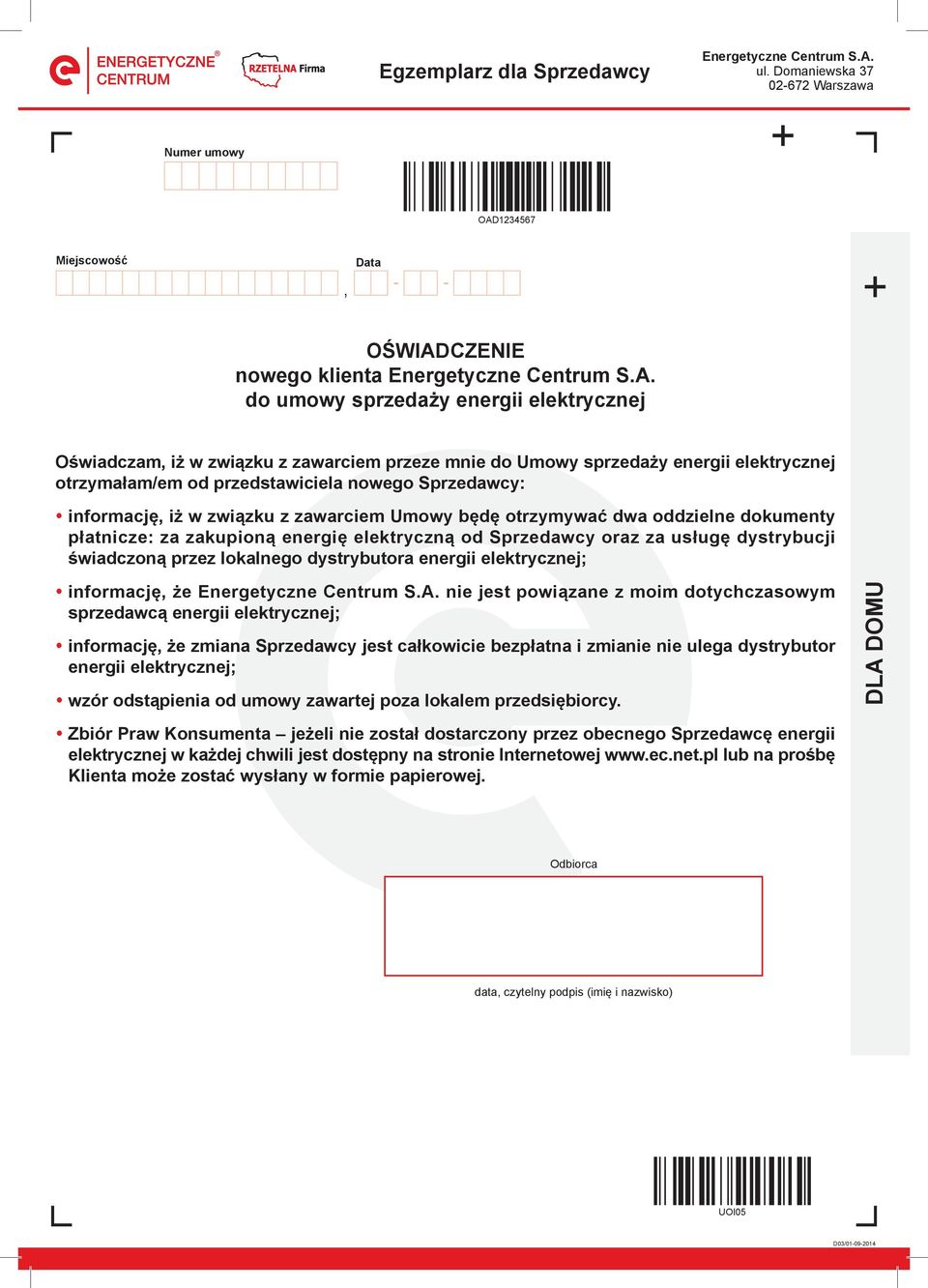 1234567 Miejscowość, Data - - OAD