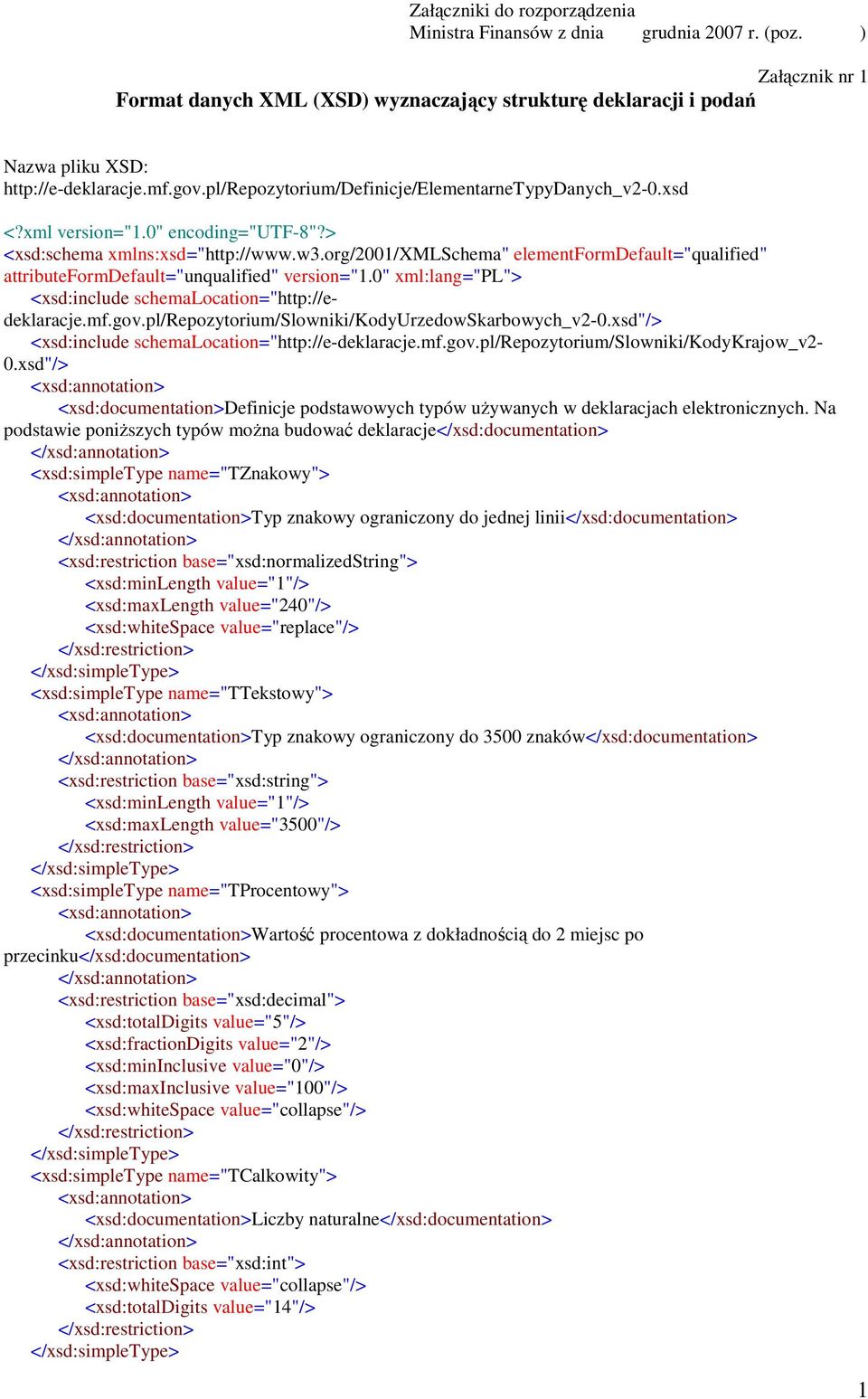 org/2001/xmlschema" elementformdefault="qualified" attributeformdefault="unqualified" version="1.0" xml:lang="pl"> <xsd:include schemalocation="http://edeklaracje.mf.gov.