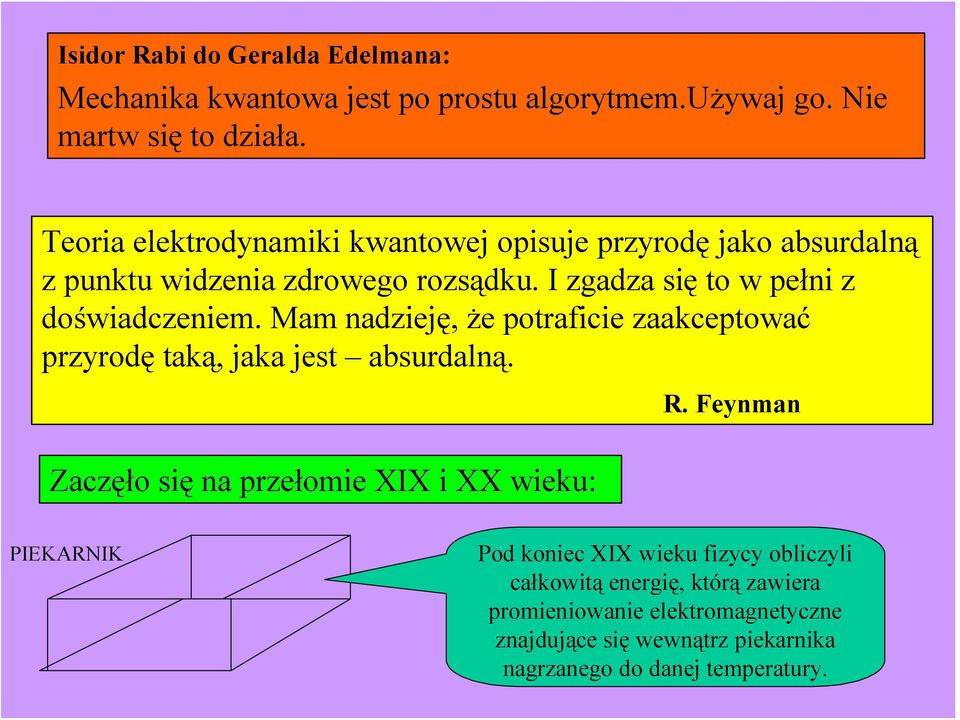 I zgadza się to w pełni z doświadczeniem. Mam nadzieję, że potraficie zaakceptować przyrodę taką, jaka jest absurdalną. R.