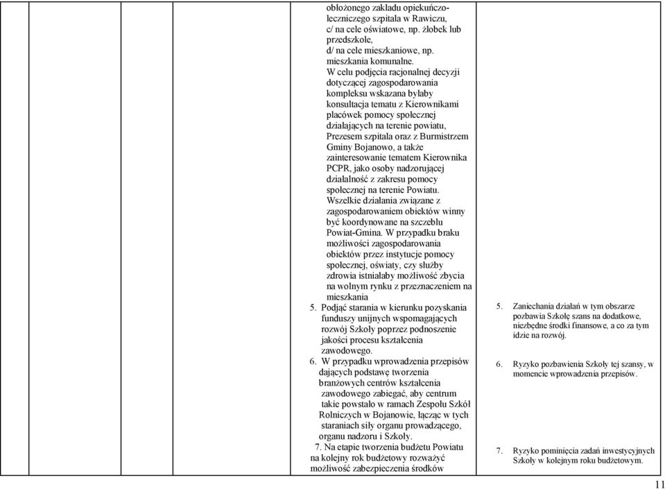 szpitala oraz z Burmistrzem Gminy Bojanowo, a także zainteresowanie tematem Kierownika PCPR, jako osoby nadzorującej działalność z zakresu pomocy społecznej na terenie Powiatu.