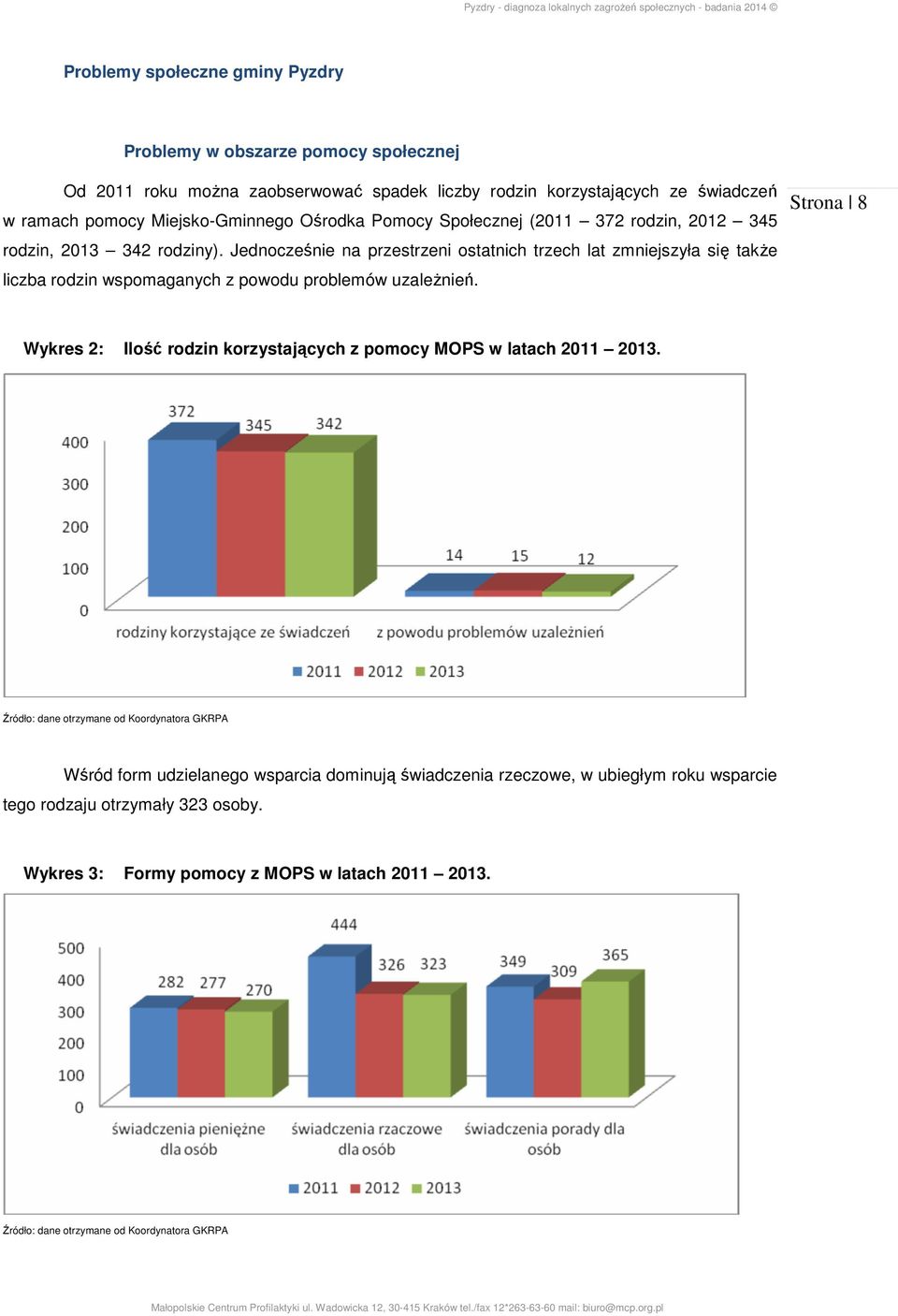 Jednocześnie na przestrzeni ostatnich trzech lat zmniejszyła się także liczba rodzin wspomaganych z powodu problemów uzależnień.