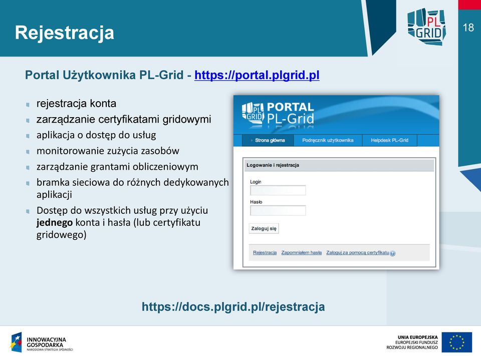 monitorowanie zużycia zasobów zarządzanie grantami obliczeniowym bramka sieciowa do różnych