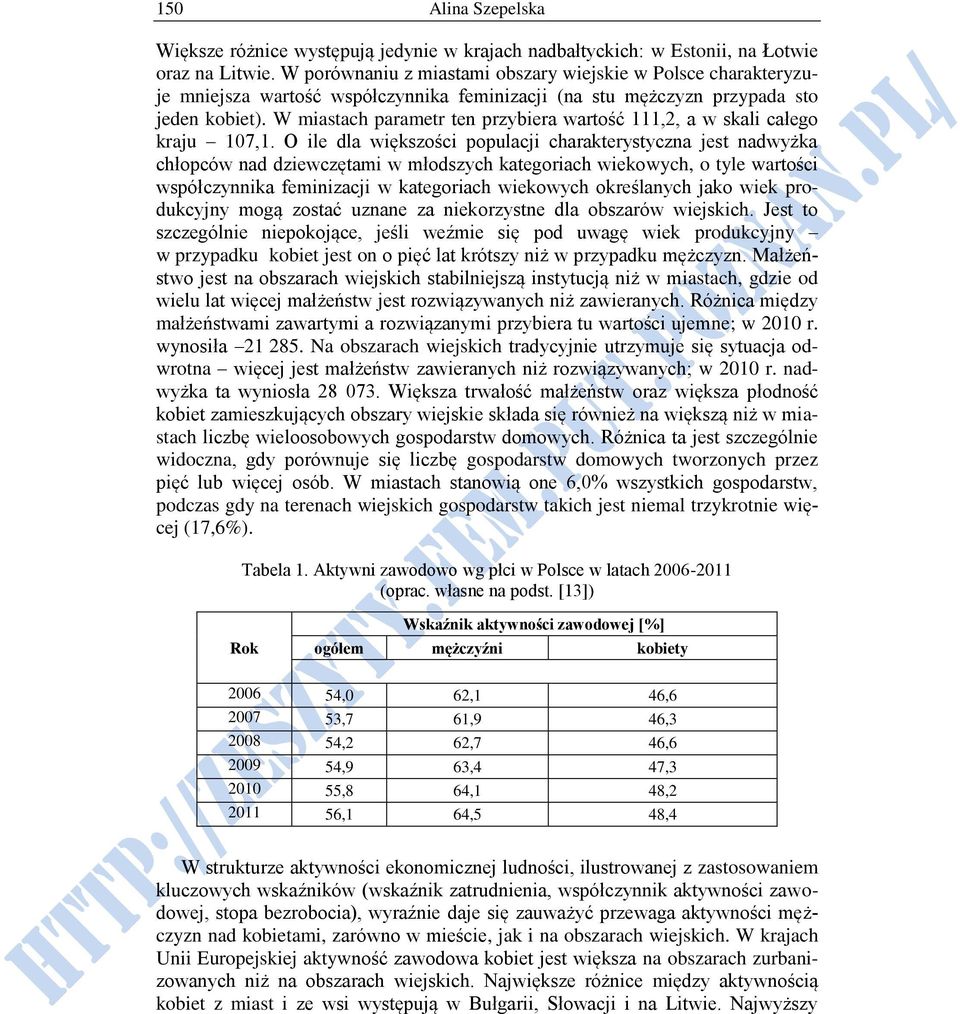 W miastach parametr ten przybiera wartość 111,2, a w skali całego kraju 107,1.