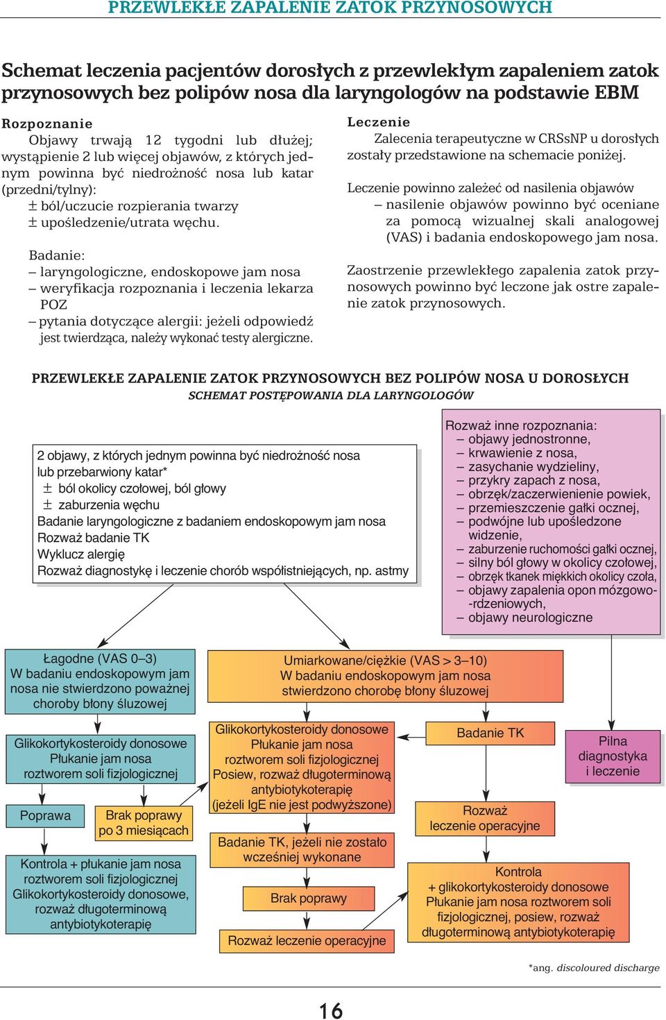 Badanie: laryngologiczne, endoskopowe jam nosa weryfikacja rozpoznania i leczenia lekarza POZ pytania dotyczàce alergii: je eli odpowiedê jest twierdzàca, nale y wykonaç testy alergiczne.