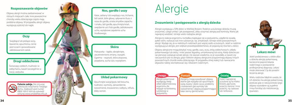 Drogi oddechowe Świszczący oddech, trudności w oddychaniu, kaszel (szczególnie w nocy), zadyszka. Palenie zabija. Nie zmuszaj dziecka do wdychania Twojego dymu.