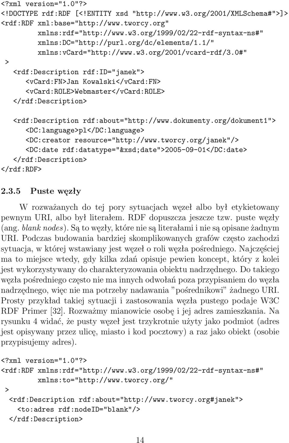 0#" > <rdf:description rdf:id="janek"> <vcard:fn>jan Kowalski</vCard:FN> <vcard:role>webmaster</vcard:role> </rdf:description> <rdf:description rdf:about="http://www.dokumenty.