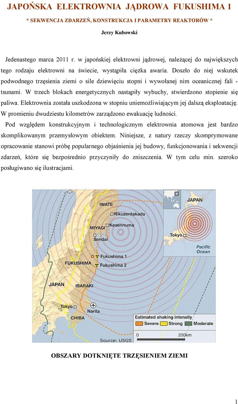 Doszło do niej wskutek podwodnego trzęsienia ziemi o sile dziewięciu stopni i wywołanej nim oceanicznej fali - tsunami.