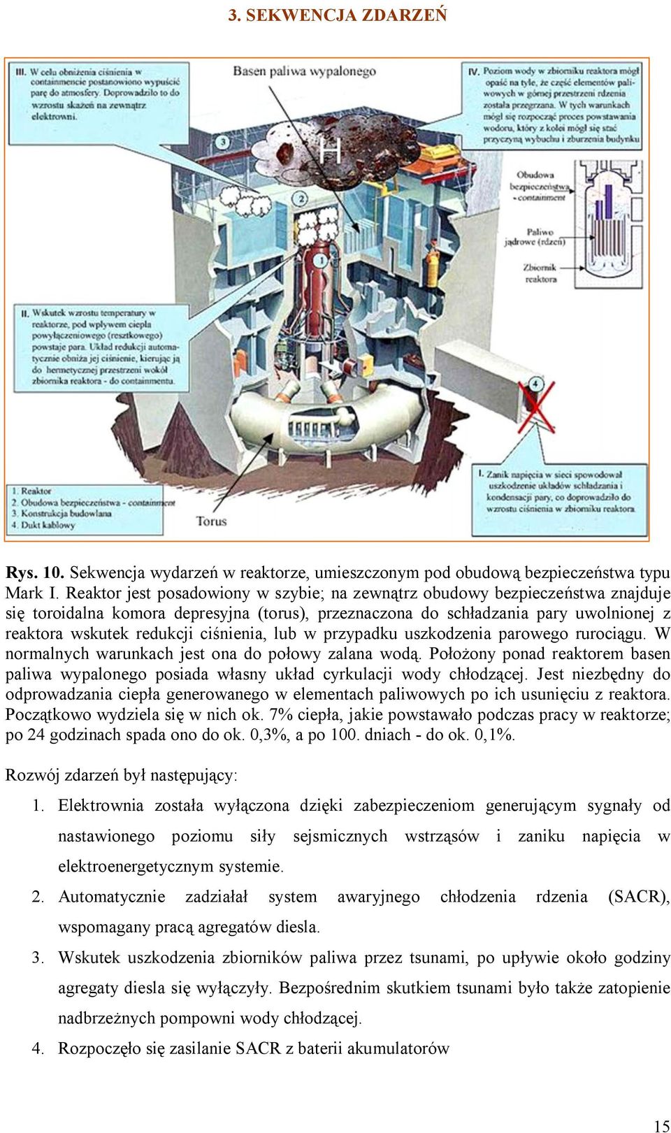 ciśnienia, lub w przypadku uszkodzenia parowego rurociągu. W normalnych warunkach jest ona do połowy zalana wodą.