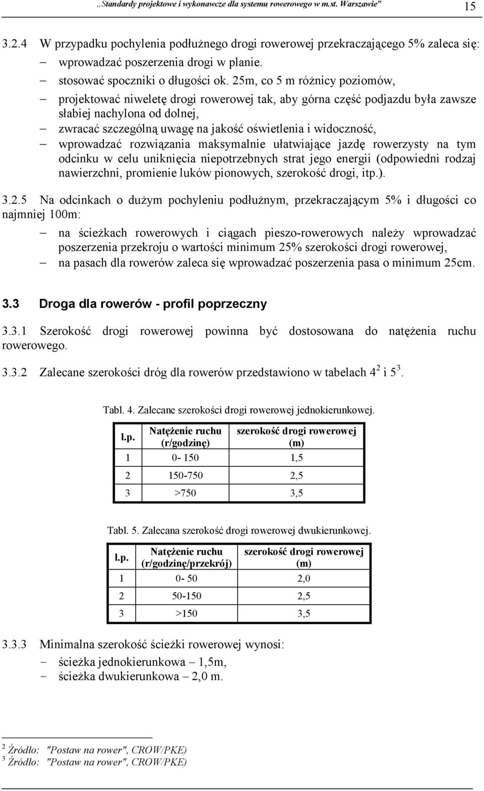 wprowadzać rozwiązania maksymalnie ułatwiające jazdę rowerzysty na tym odcinku w celu uniknięcia niepotrzebnych strat jego energii (odpowiedni rodzaj nawierzchni, promienie luków pionowych, szerokość