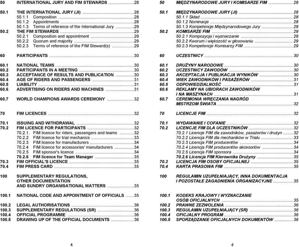 1 NATIONAL TEAMS...30 60.2 PARTICIPANTS IN A MEETING...30 60.3 ACCEPTANCE OF RESULTS AND PUBLICATION...30 60.4 AGE OF RIDERS AND PASSENGERS...31 60.5 LIABILITY...31 60.6 ADVERTISING ON RIDERS AND MACHINES.