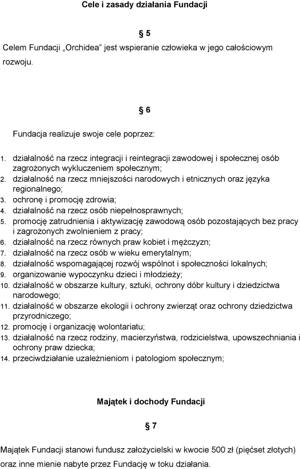 ochronę i promocję zdrowia; 4. działalność na rzecz osób niepełnosprawnych; 5. promocję zatrudnienia i aktywizację zawodową osób pozostających bez pracy i zagrożonych zwolnieniem z pracy; 6.