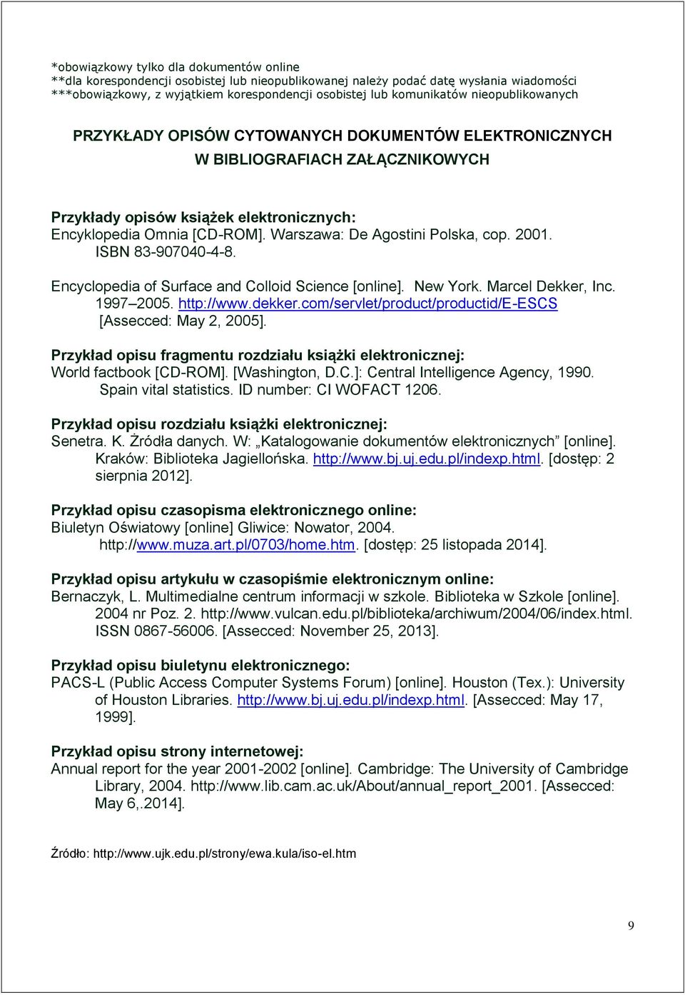 Warszawa: De Agostini Polska, cop. 2001. ISBN 83-907040-4-8. Encyclopedia of Surface and Colloid Science [online]. New York. Marcel Dekker, Inc. 1997 2005. http://www.dekker.