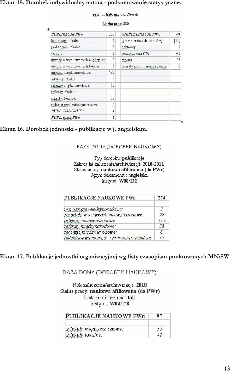 statystyczne. Ekran 16.