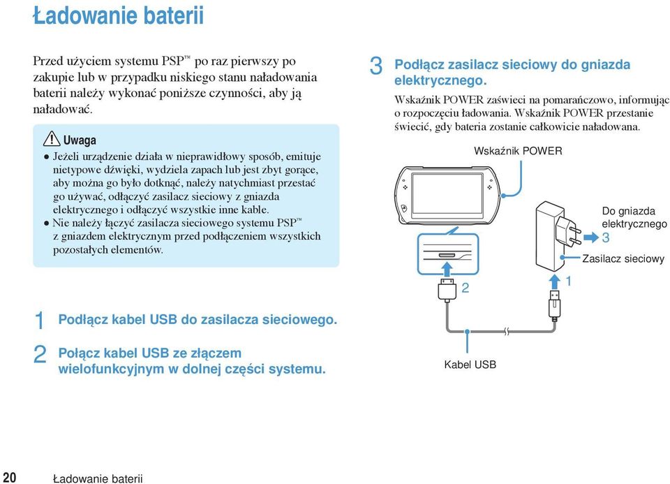 zasilacz sieciowy z gniazda elektrycznego i odłączyć wszystkie inne kable.